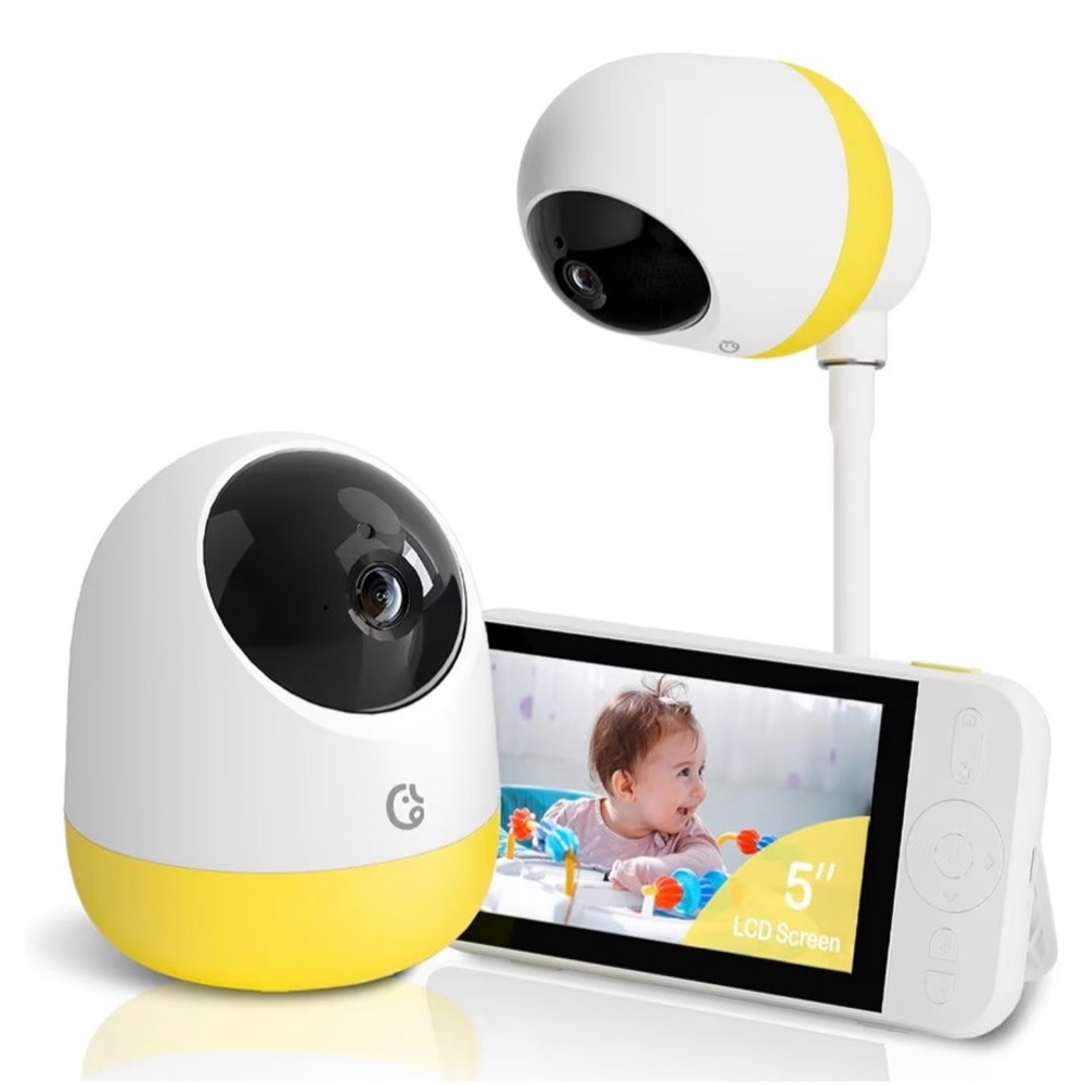 Baby Monitor with Camera and Audio,5'' IPS 2K UHD Resolution,6000mAh Battery